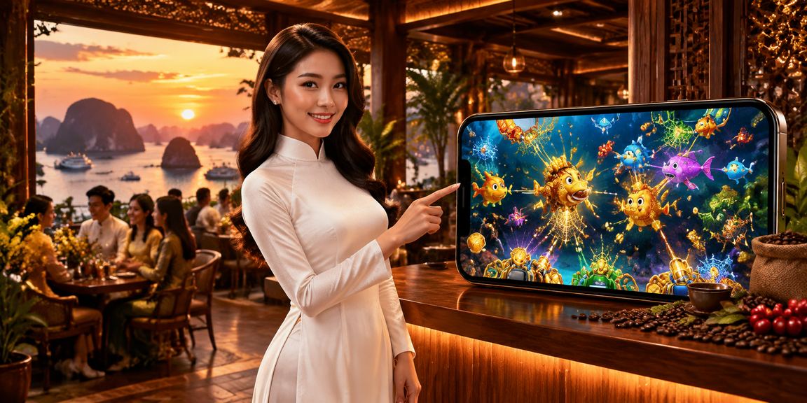 Người chơi thư giãn bên vịnh Hạ Long trải nghiệm giải trí trực tuyến trên điện thoại