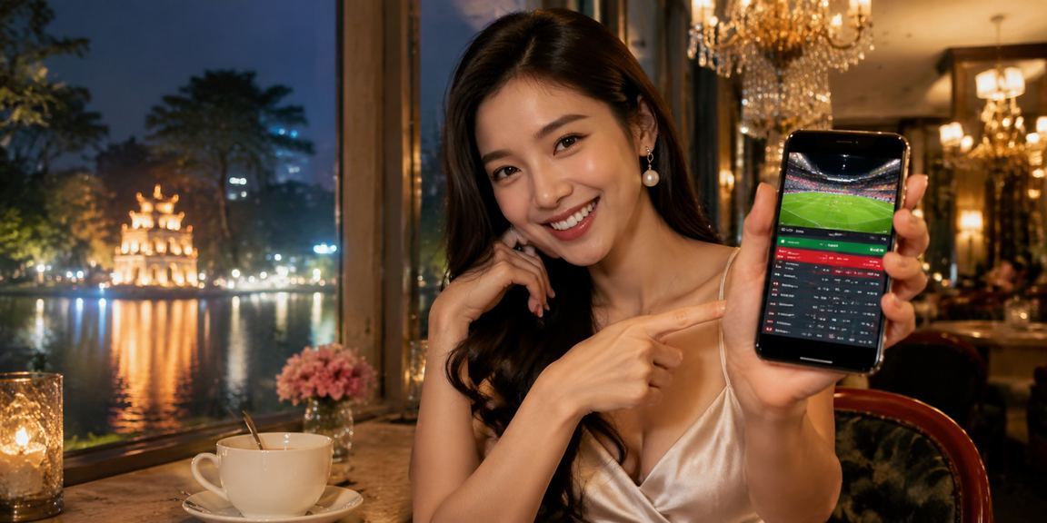 Người dùng thư giãn bên ly cà phê tại Hà Nội khi sử dụng ứng dụng giải trí di động